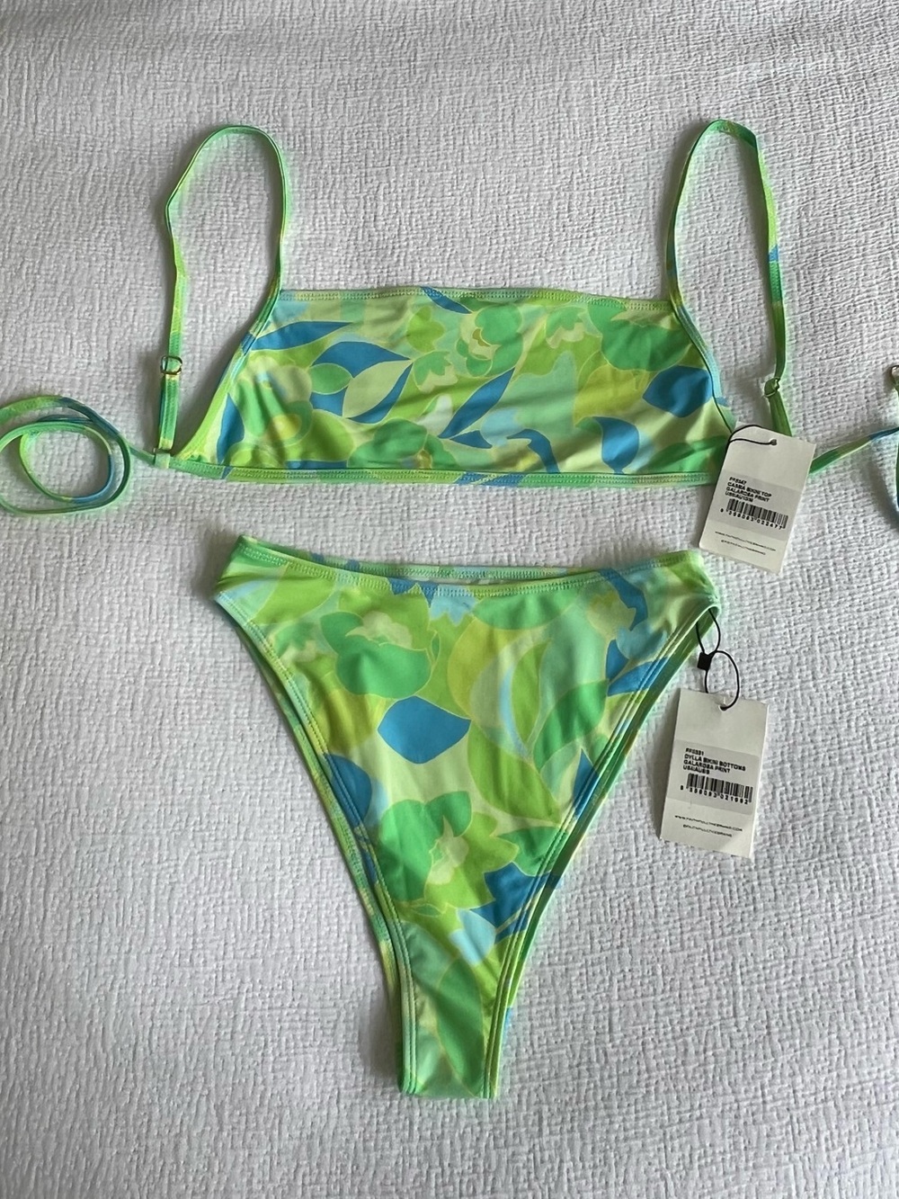 NWT Faithfull The Brand Galarosa Print Casbia Bikini Top M & Dylla Bottom S Set